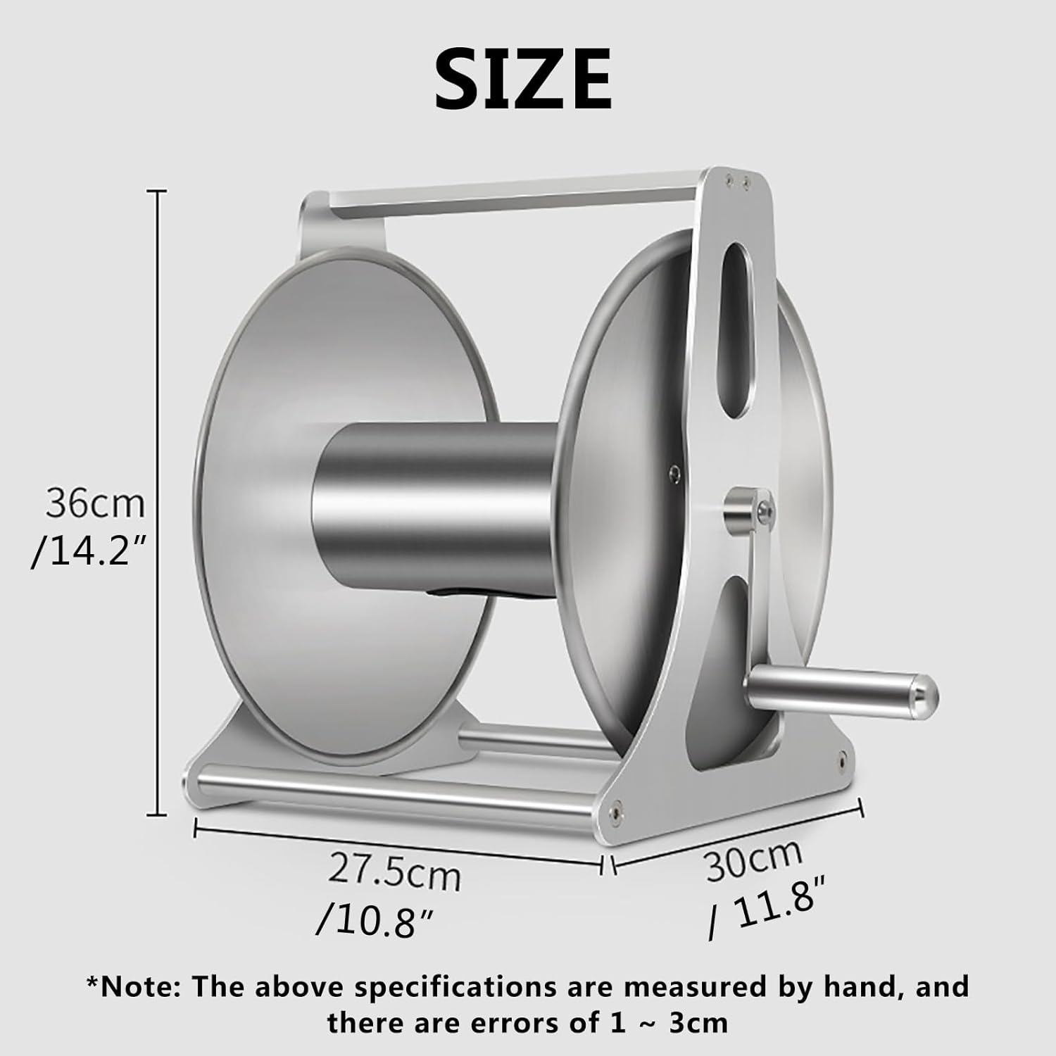 Portable Garden Hose Reel Cart - 131FT Stainless Steel Hose Storage for Plants & Lawns, Heavy-Duty Watering & Car Wash Pipe Organizer, Easy Mobility & Durable Design