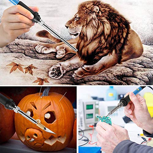 23Pcs Pyrography Wood Burning Tips, Wood Burning Tool Kits Carving Iron Tip for Embossing/Adults/Beginners/Birthday/Wedding Anniversary/Halloween/Christmas DIY - Thumbnail 7