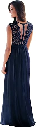 MisShow Lace Chiffon Prom Bridesmaid Dresses Long 2021 Formal Evening Gowns