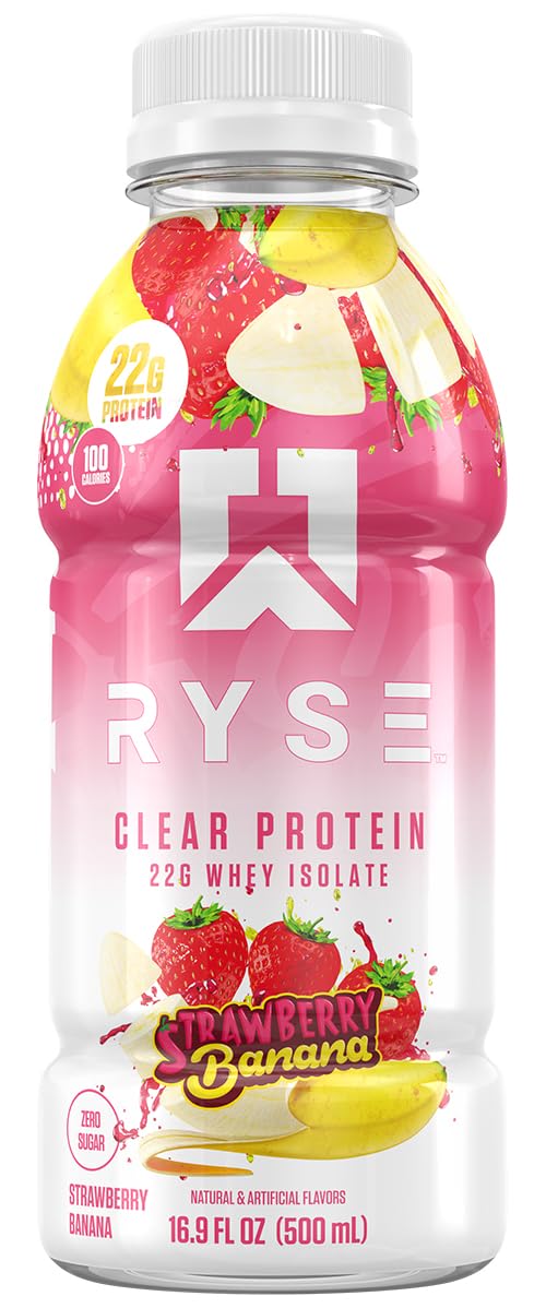 RYSE Clear Protein Drink - Variety Pack - 100 Calories, 22g Whey Isolate Protein Shake, Sugar-Free, 0g Fat & Lactose-Free - Refreshing Ready-to-Drink Beverage - 16.9 fl oz Bottles (12-Pack) — Amazon image 8
