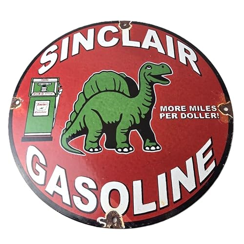 Vintage Sinclair Gasoline Porcelain Sign - Gas Motor Oil Pump