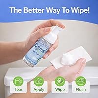 Vista 3 de Refresh Liquid Wipe: Espuma de papel higiénico (espuma sensible para la piel, 1.69 onzas líquidas), 1 paquete de 1