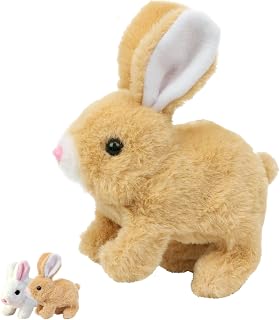 My Realistic Bunny Toy, Easter My Realistic Interactive Bunny - Jumping,Twitching and Shaking Ears (Brown)