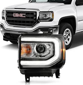HID/Xenon Type LED DRL Projector Headlight 2016-2018 GMC Sierra 1500 Driver Side