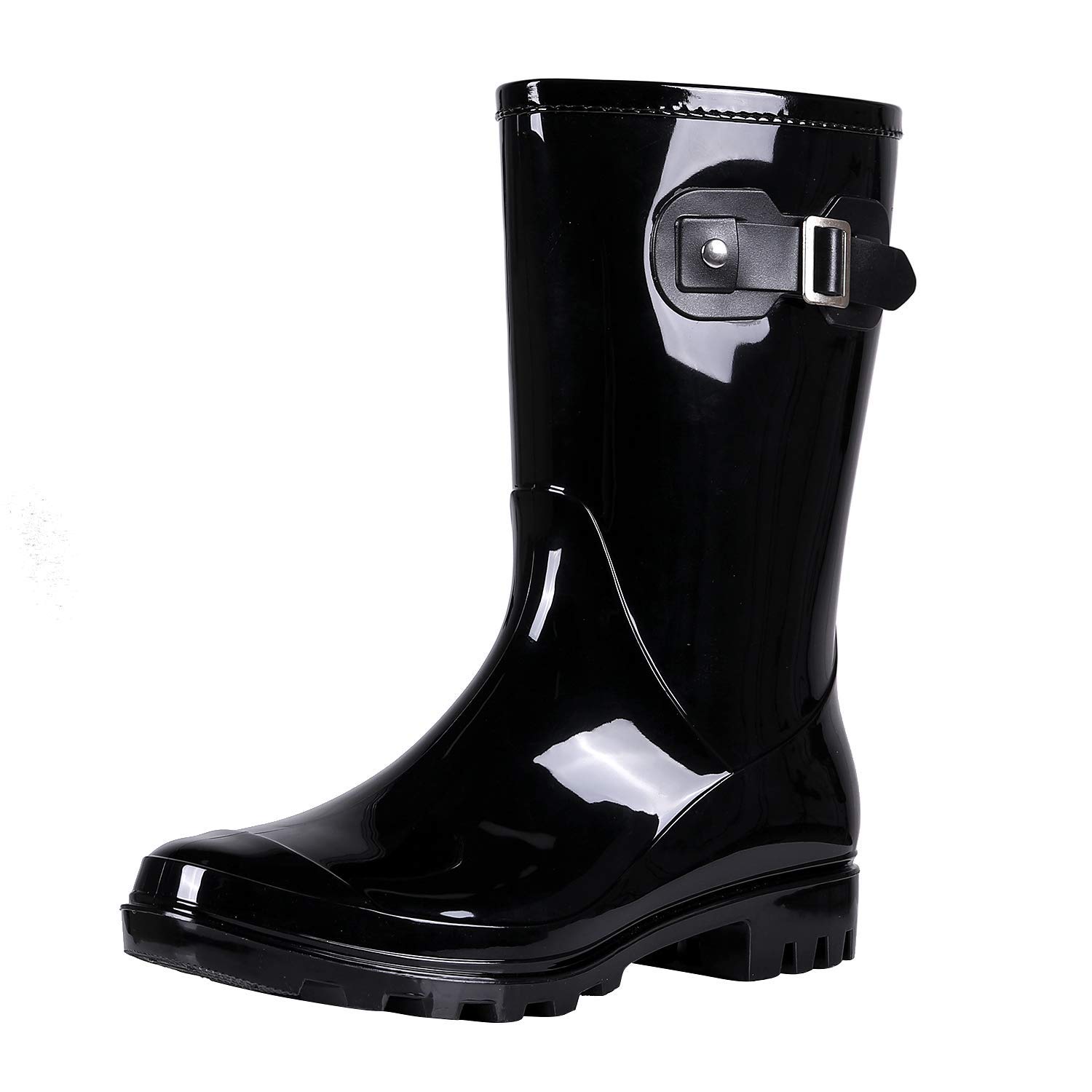 EvshineWomen's Mid Calf Rain Boots Waterproof Garden Shoes