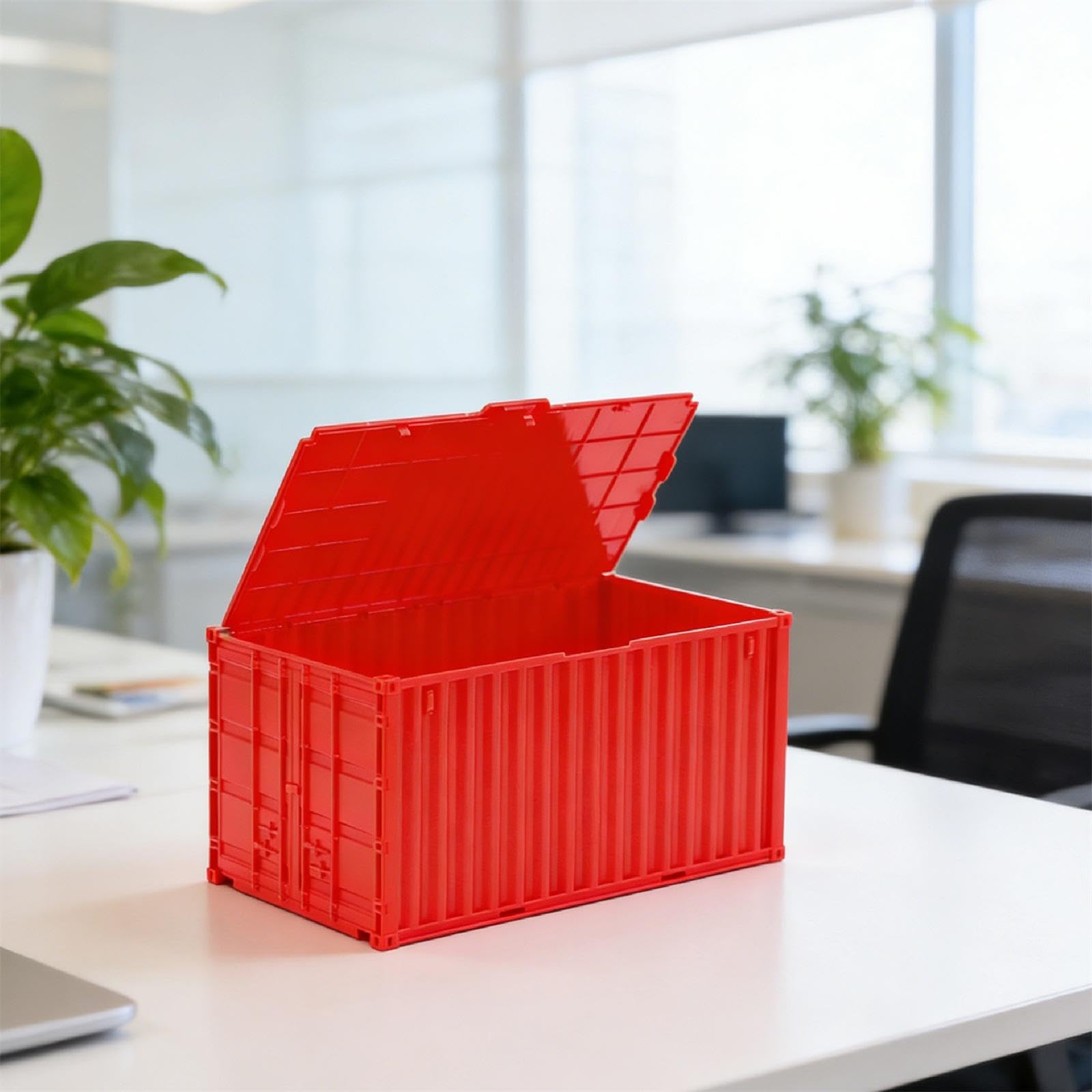 Miniature Conteneur Miniature Conteneur Industriel Mini Boîte Rangement Organisateur Créatif Industriel Matériau Pp Convient à L'Organi, Rouge