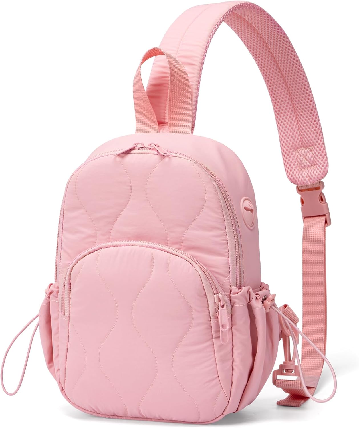 JUNGYOON Large Sling Bag for Women - Lightweight Quilted Crossbody Bag with Secure Anti-Theft Pocket, Perfect Shoulder Bag for Commute Travel & Daily Adventures (Pink)