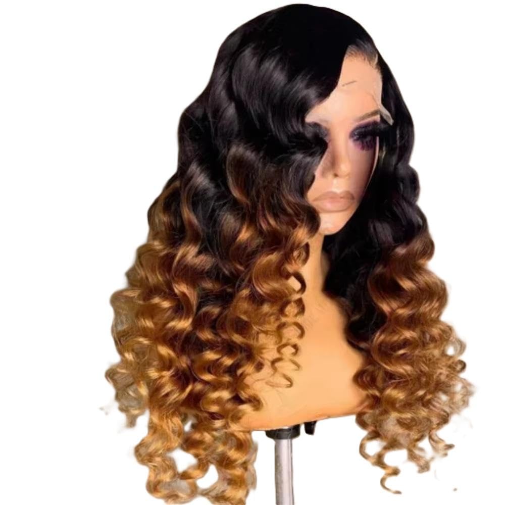 Haarpflege 26" 180 Density Ombre Blonde Deep Wave 13X4X1 Lace Front Perücke Für Frauen Vorgezupft Ohne Kleber