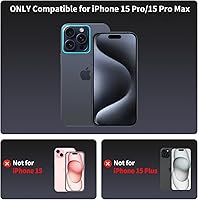 Vista 2 de Protector de lente de cámara para iPhone 15 Pro MaxiPhone 15 Pro, protector de pantalla de vidrio templado 9H, cubierta de lente de cámara de metal