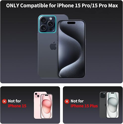 Miniatura 2 de Protector de lente de cámara para iPhone 15 ProiPhone 15 Pro Max, protector de pantalla de vidrio templado, protector de cámara de anillo individual