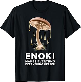 Enoki Mushrooms Design | Edible Agaric Lover’s T-Shirt
