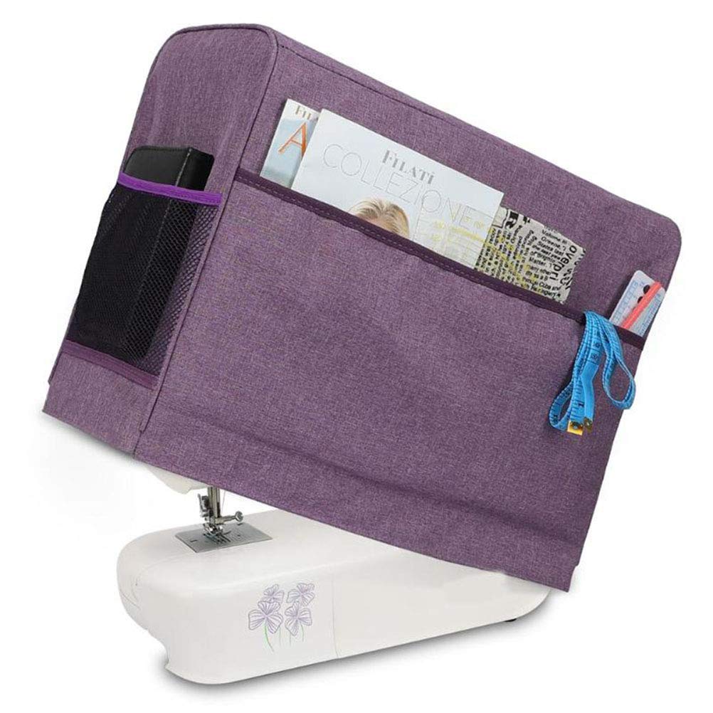 Sewing Machine Cover Waterproof Cover Shell with Pockets for Sewing Machines Storage Bag Purple