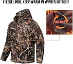 CARWORNIC Men's Tactical Outdoor Hunting Jacket Waterproof Softshell Fleece Camouflage Jackets