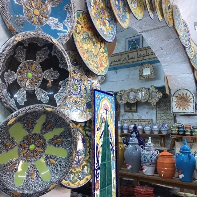 Amazon.co.jp: チュニジアナブール陶器 オバール皿2枚セット 万能皿