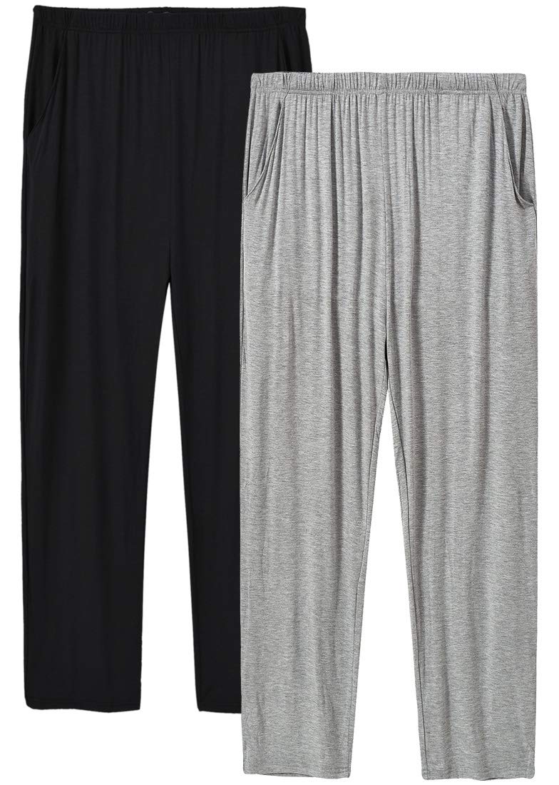 JINSH Men's Pajama Pants Pockets Modal PJ Pajama Bottoms Sleepwear Homewear Lounge Pants