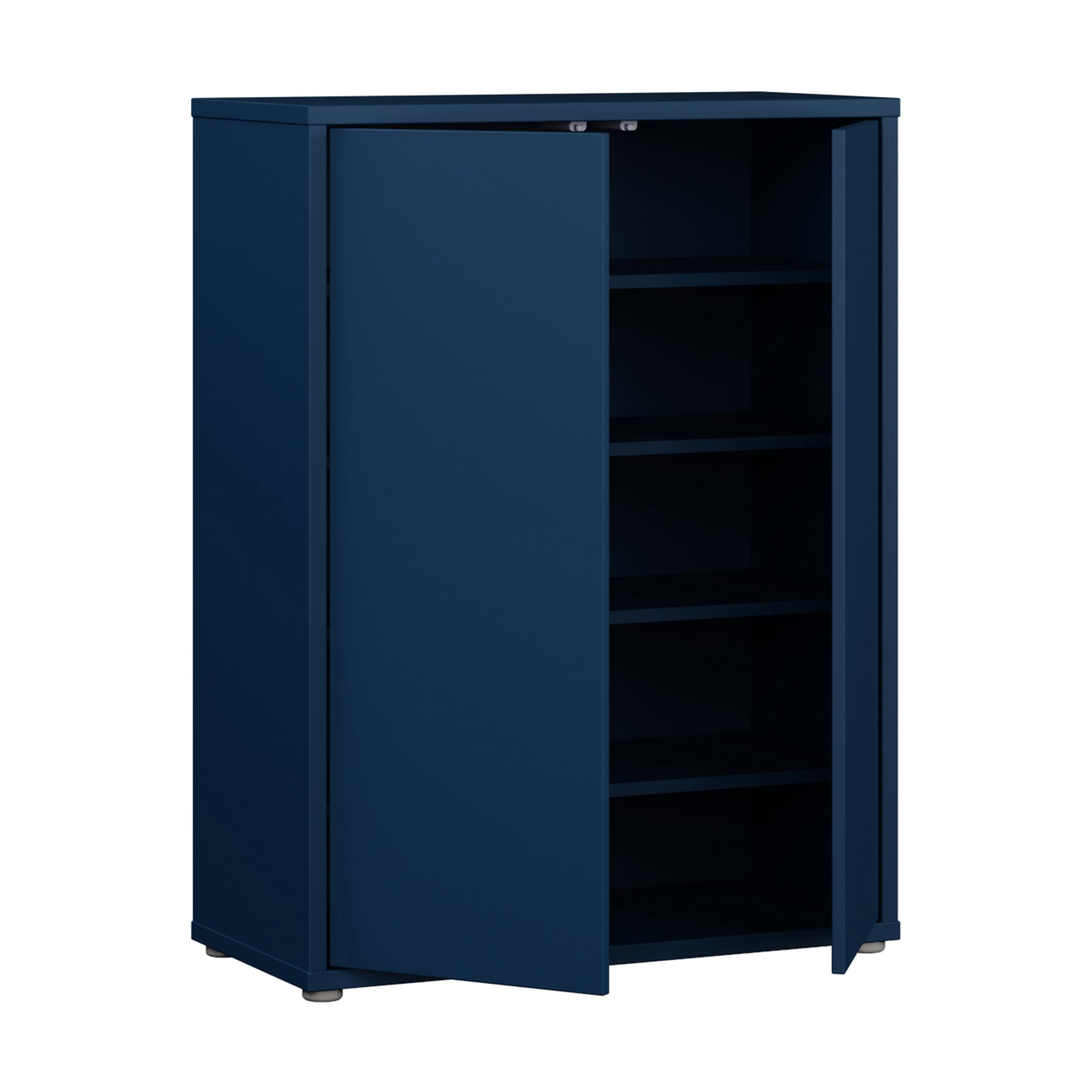 Forte Alice Springs Schuhschrank 70 80, modern-minimalistisch, 2-türig, Holzwerkstoff, Nachtblau, 74,5 cm breit x 99,1 cm hoch x 34,9 cm tief