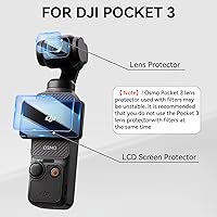 Vista 7 de 2 protectores de lente + 2 protectores de pantalla LCD para DJI Osmo Pocket 3, película de vidrio templado ultra transparente resistente a