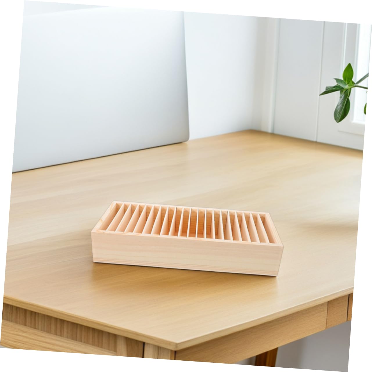 Operitacx 2 Stück Holz Karteikartenbox mit Mehreren Fächern, Abnehmbar