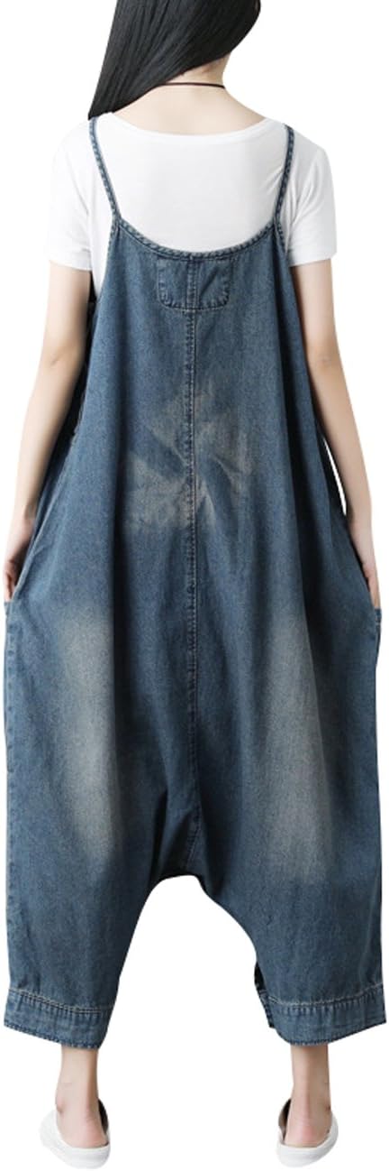 Women's Casual Baggy Denim Bib Overalls Pant Jeans Jumpsuits - Image 5