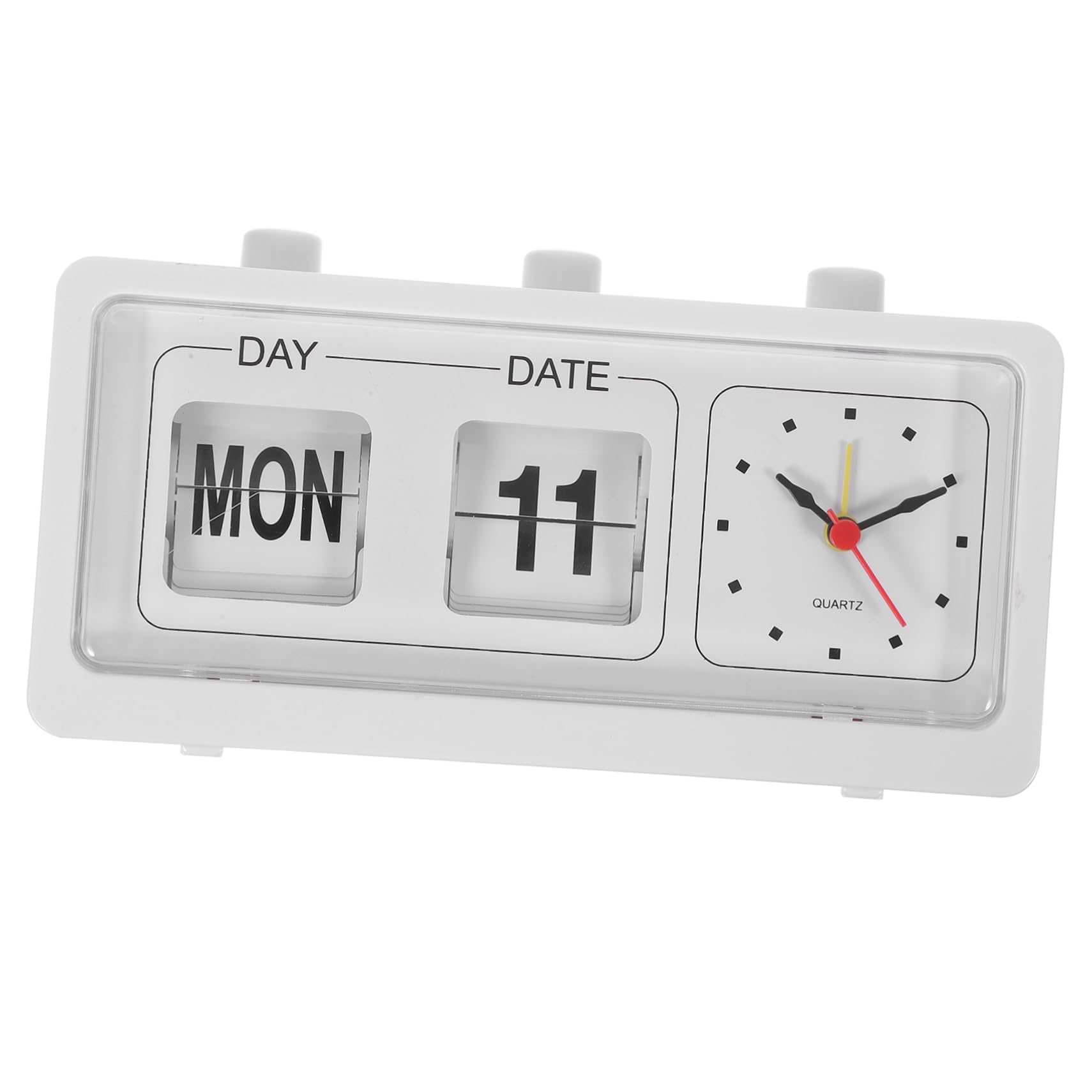 IMIKEYA Manual Control Date Week Time Display Clock Stylish Digital Alarm Clock for Home No Batteries Needed