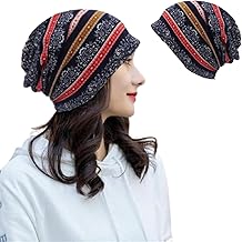 Beanie Cap for Women, Jaipuri Ponytail Beanie Winter and Autumn Skull Cap Bandana Head Wear for Women Crochet Knit Cap Beanies Warm Caps
