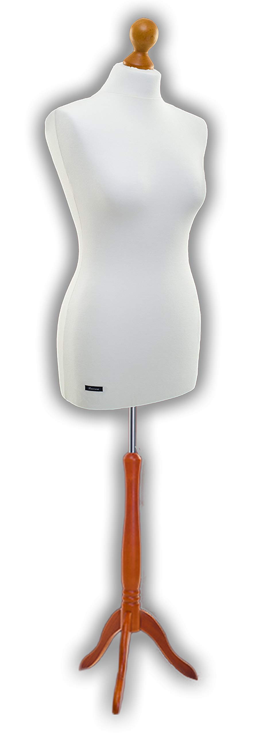 Schneiderpuppe LUCCESI / zum Probierpreis! / Größen S - XL (Female) / Torso Size: L (40-42) / Wechselbezug Creme-Weiss / Standfuss Calvados / Damen - Schaufensterpuppe