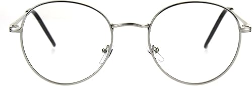 Miniatura 5 de SA106 Gafas de ojo redondas retro con lente transparente clásica con borde de metal de los años 90