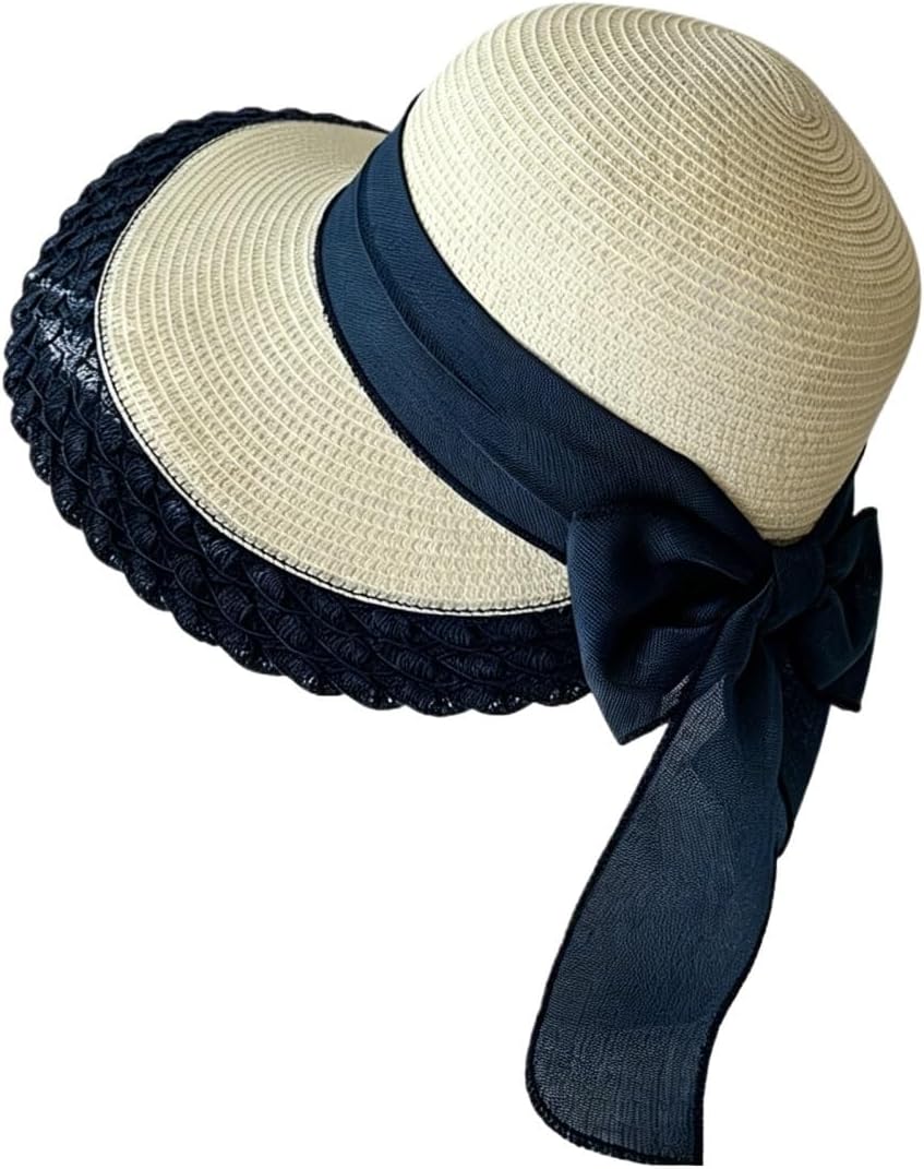 Portable Straw Weaving Beach Hat Foldable Hollow Out Big Brimmed Woven Cap Lightweight