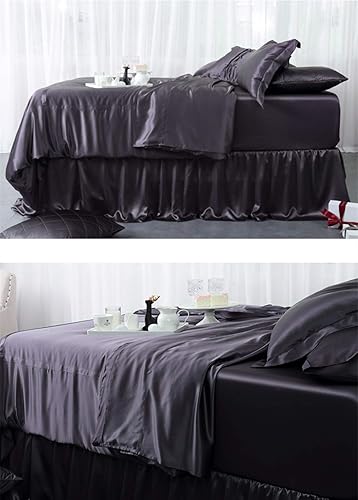 Miniatura 2 de Juego de sábanas de seda de 30 momme de Orose sin costuras, de seda gruesa, pesada, bolsillo profundo, 100% Charmeuse de seda de morera, parte
