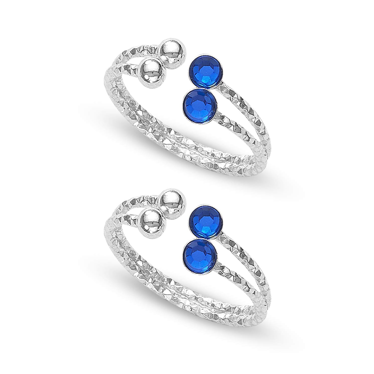 Amazon Brand - Anarva 925 Sterling Silver Blue Stone Toe Rings for Women BIS Hallmarked (B08WXBHYMS) Amazon Price History, Amazon Price Tracker