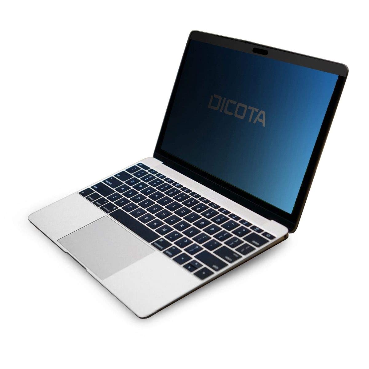 Dicota Screen Overlay Secret 2-Way - Displayfolie für MacBook 12 (2015-2017), Magnetisch, Kratzfest, Sichtschutz, Transparent Schwarz