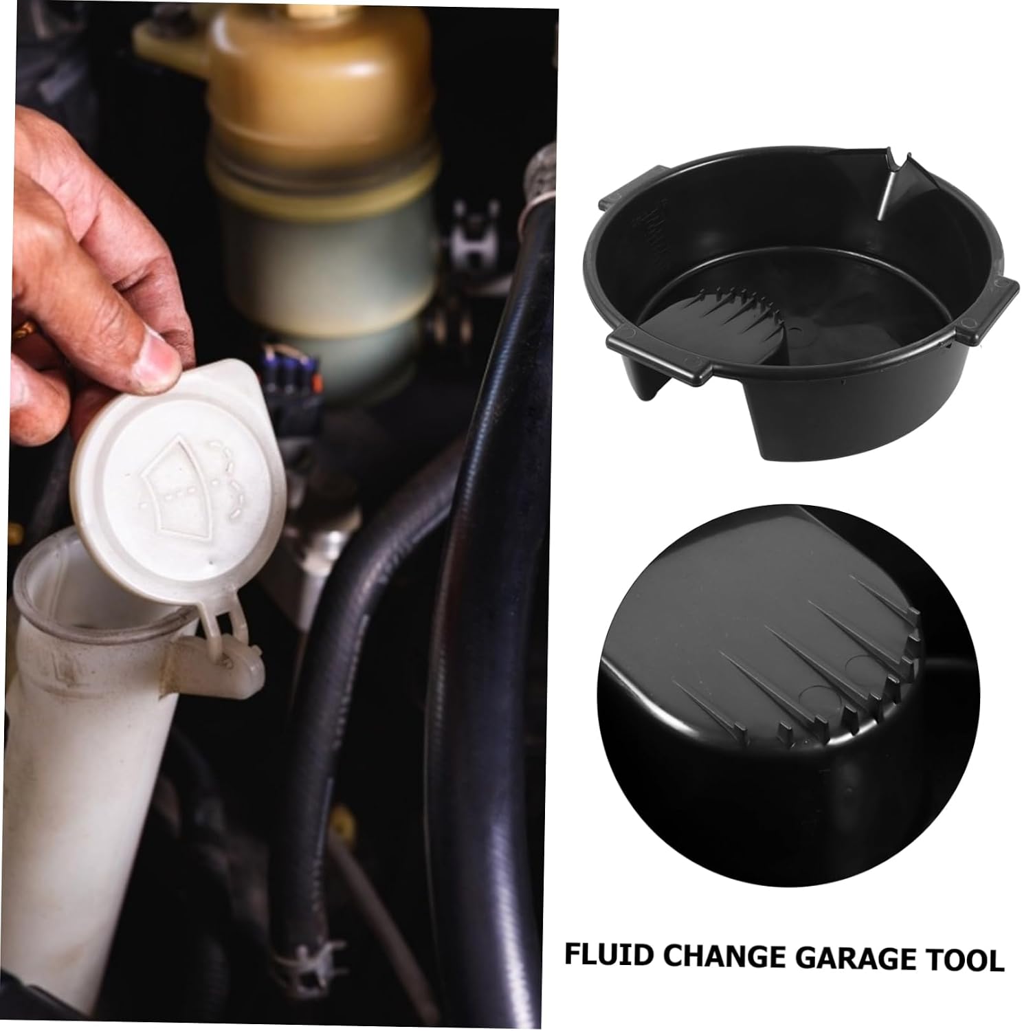 Ciieeo Oil Drain Pan Leakproof Waste Engine Oil Collector for Automotive Maintenance Durable and Easy to Clean and Fluid Transfers