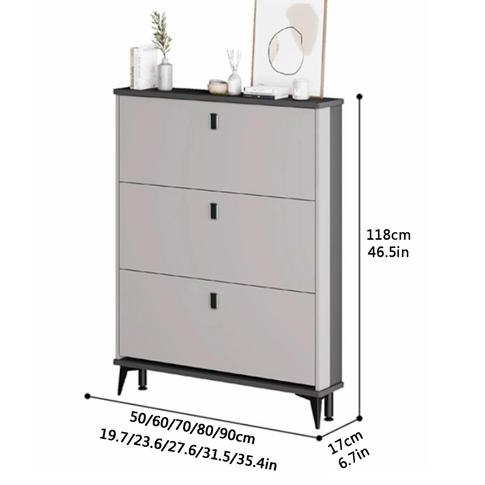 Zapateros modernos con 3 Puertas Abatibles,Madera maciza zapatero entrada recibidor,Gabinete de Zapatos Oculto Delgado,Zapatero con 3 Puertas Abatibles,Adecuado para vestíbulo,pasillo ( Color : White