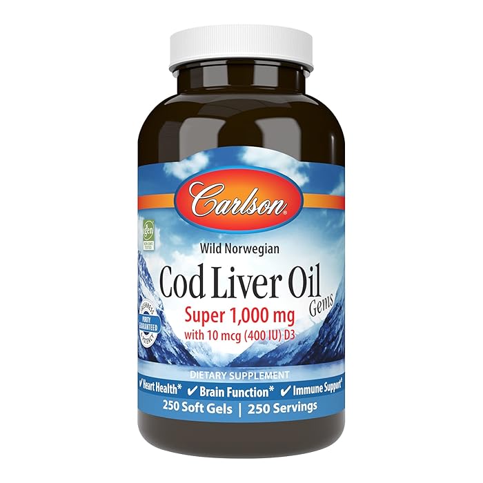 Buy Carlson Cod Liver Oil Gems, Super 1000 mg, 250 mg Omega3s