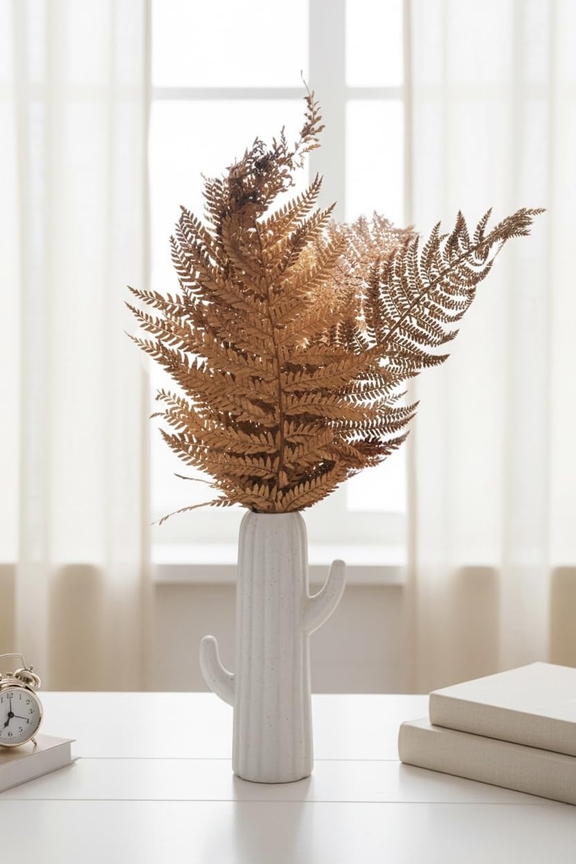 Versailles Preserved Brown Leather Fern - Decorative Dried Foliage for Home Decor, Weddings, Floral Arrangements, and DIY Crafts - Rich and Earthy Natural Botanical Accent-image-34
