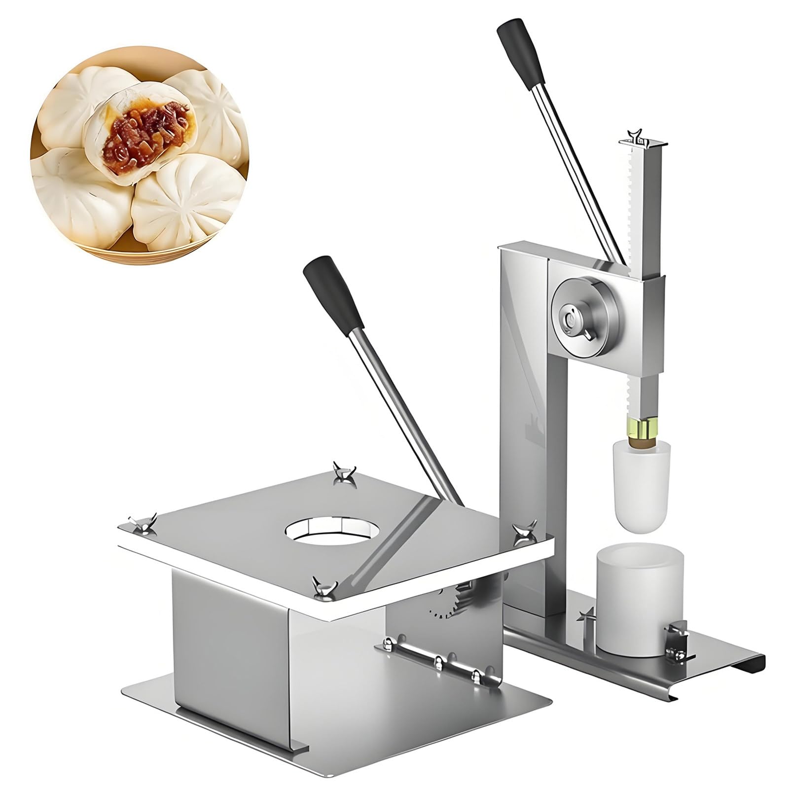 EpyGnom Baozi Maker Machine, Manual Chinese Bun Making Machine with Steam Bun Mold, Steamed Stuffed Bun Forming Making Machine for Cooking Delicious Baozi, 400 to 500pcs/h Small