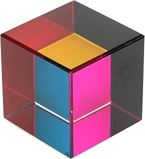 Color Cube, Magic Prism Cube Optical 6 Sides Cube Optical Cube Prism for Tabletop Ornaments Educational Toys Physics Toys (40mm)