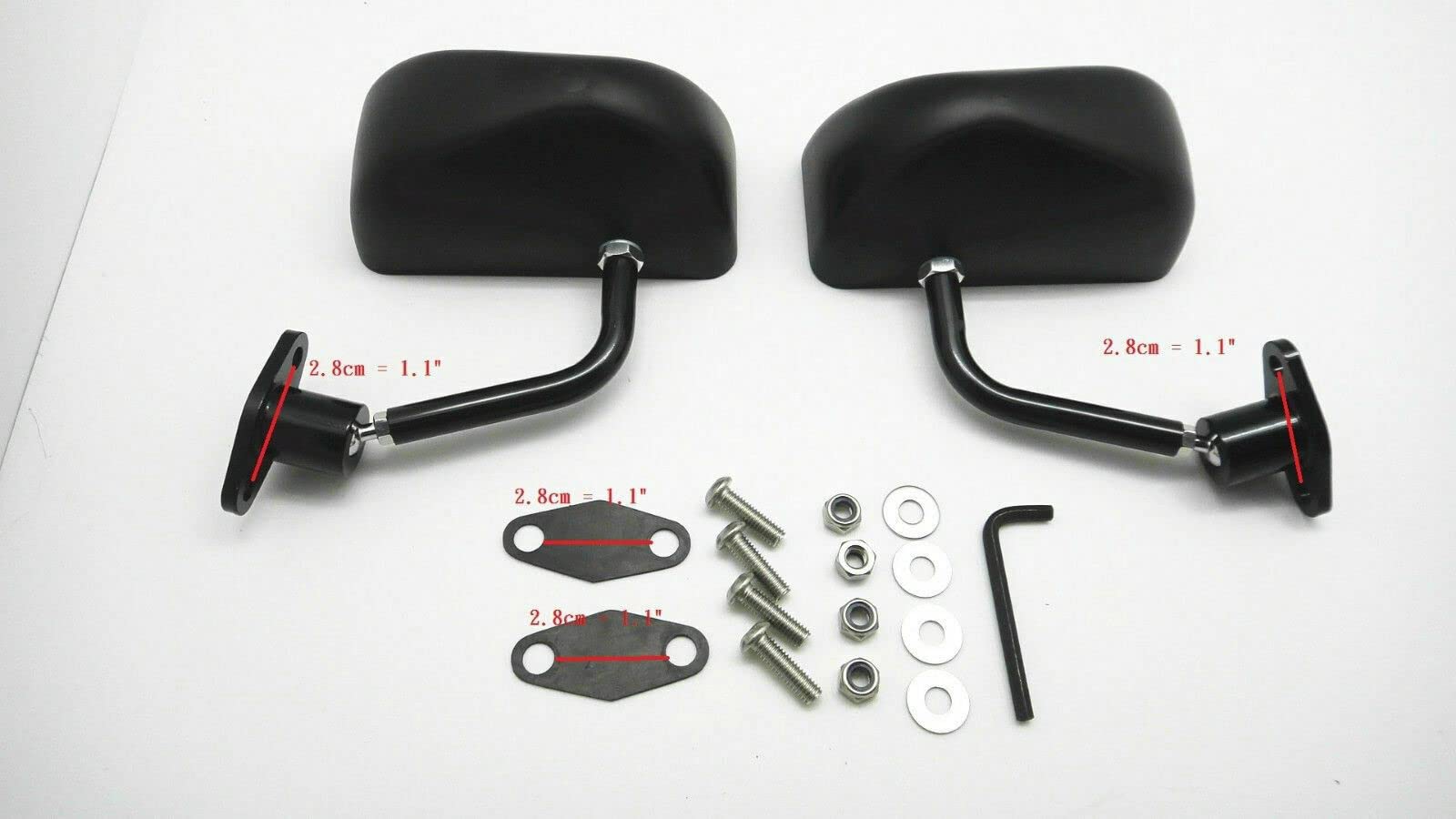 Specchietti Laterali Piccoli da Gara in Look Carbonio Auto/Moto Tipo F1, Coppia Lato Destro+Sinistro