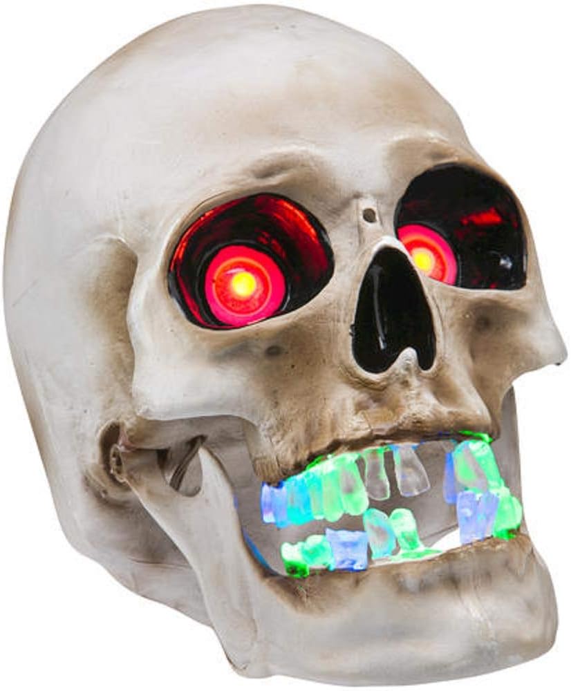 Animated Talking Skull with LED Lighted Eyes