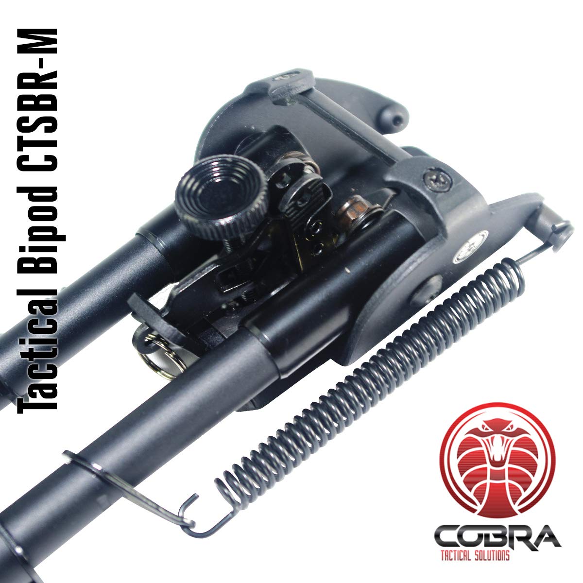 Bipied Tactique Pliable Cobra – Hauteur 15-23 Cm, Réglable Par Crans – Pour Carabine, Airsoft, Chasse – Équivalent Harris HBRM