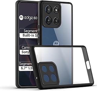 Grabist Case For Motorola Moto G75 5G, Crystal Clear Non-Yellowing, Military Grade Protection, Shockproof Protective Cover with Camera Protection for Moto G75 5G (Black Frame)