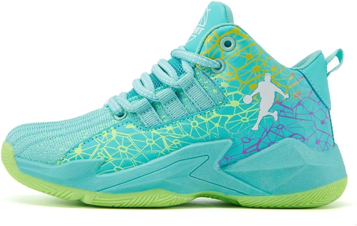 Zapatillas de Baloncesto para Niños Moda Calzado de Baloncesto para Niño Aire Libre Deportivas Fitness Antideslizantes para Correr Zapatos de Running (BBA-R16, 34EU)
