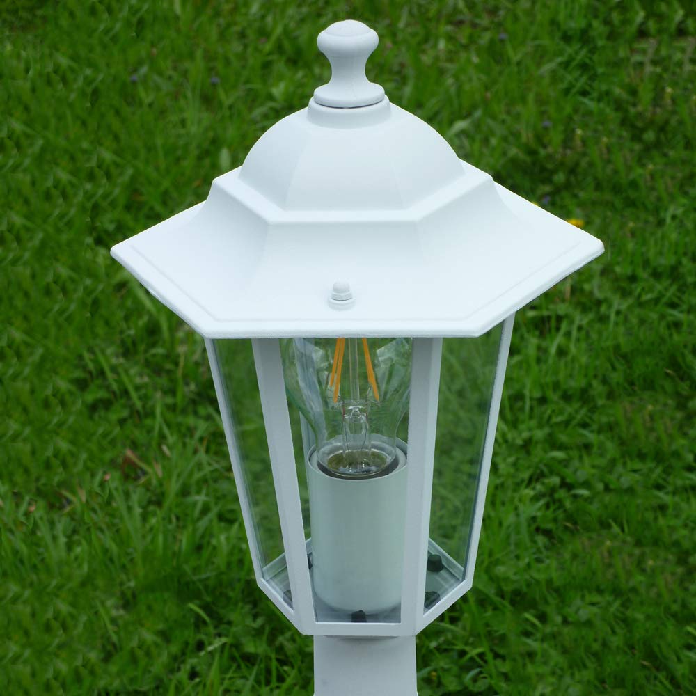 Dapo Außen-Garten-Steh-Wege-Leuchte KINGSTON weiß IP44 Aluminium Druckguss Wege-Straßen-Laterne-Lampe