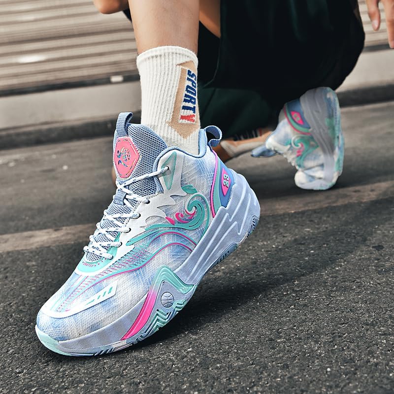 Basketball Shoes for Boys and Girls, Walking Running Shoes Breathable Comfortable Boys Sneakers for Little and Big Kids