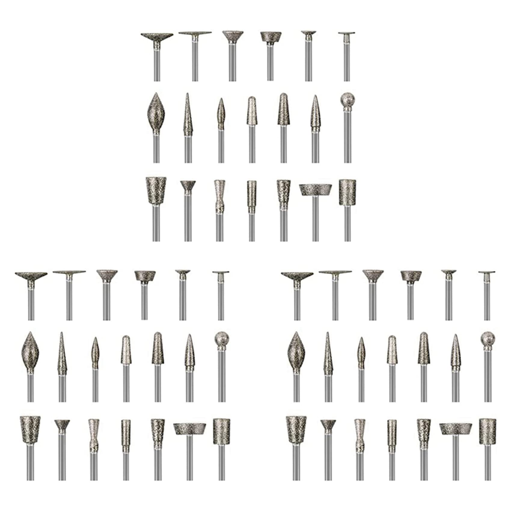 Jnchdghwa Picture Color Stone Carving Set Burr Bits,60Pcs Polishing Kits Rotary Tools Accessories With 1/8 Inch Shank For Carving