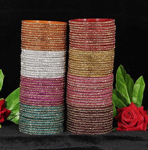 Image of NMII Glass with Plain and Simple Design Glossy Finished Fancy Bangle Set For Women and Girls | Glass Bangles | Stylish Women's Bangles