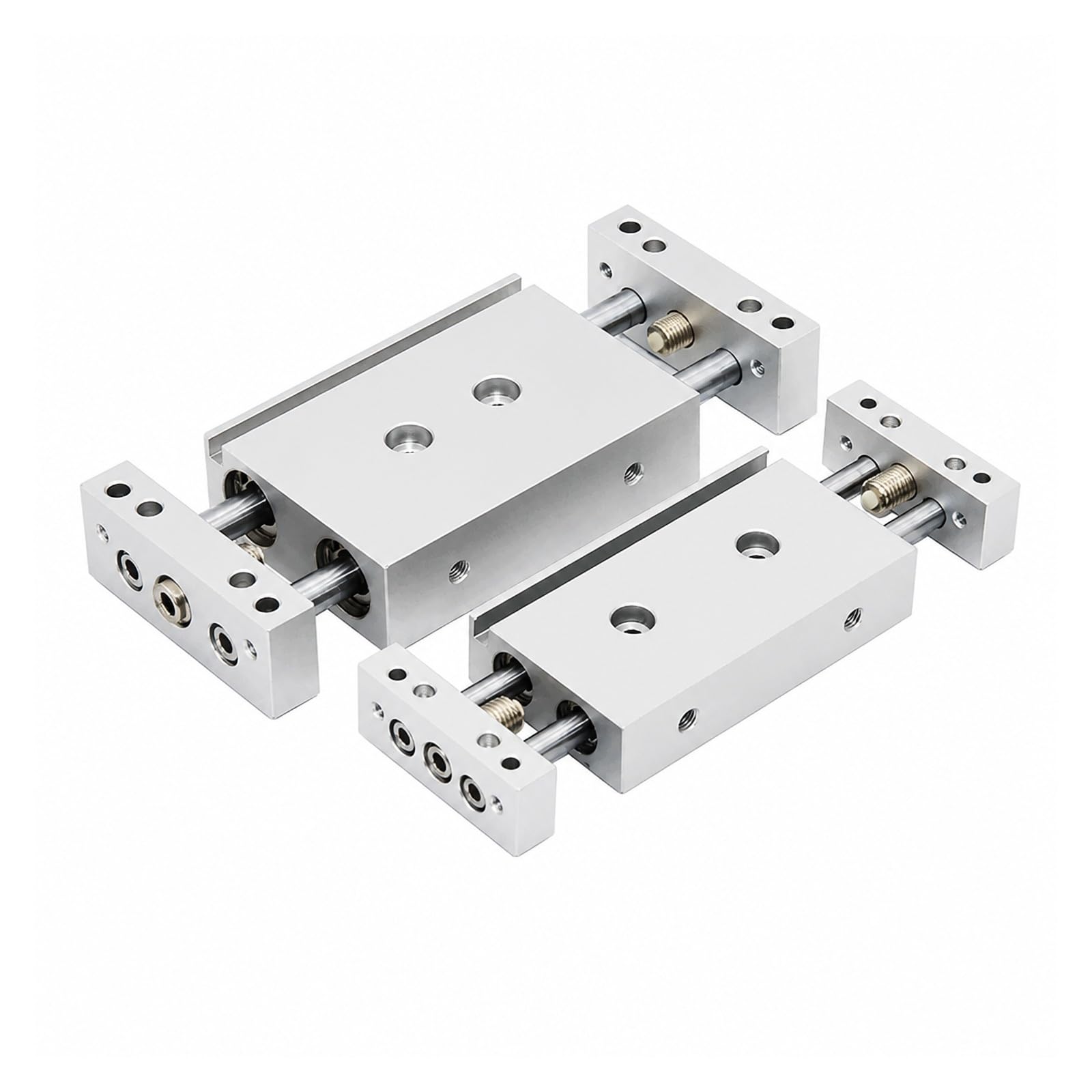 Cylinder przesuwny, Cylinder Przesuwny Z Podwójnym Tłoczyskiem STMB | Otwór 10/16/20/25 Mm, Regulowany Skok, Dla Powietrza, 0,15-0,7 MPa(STMB16 200)