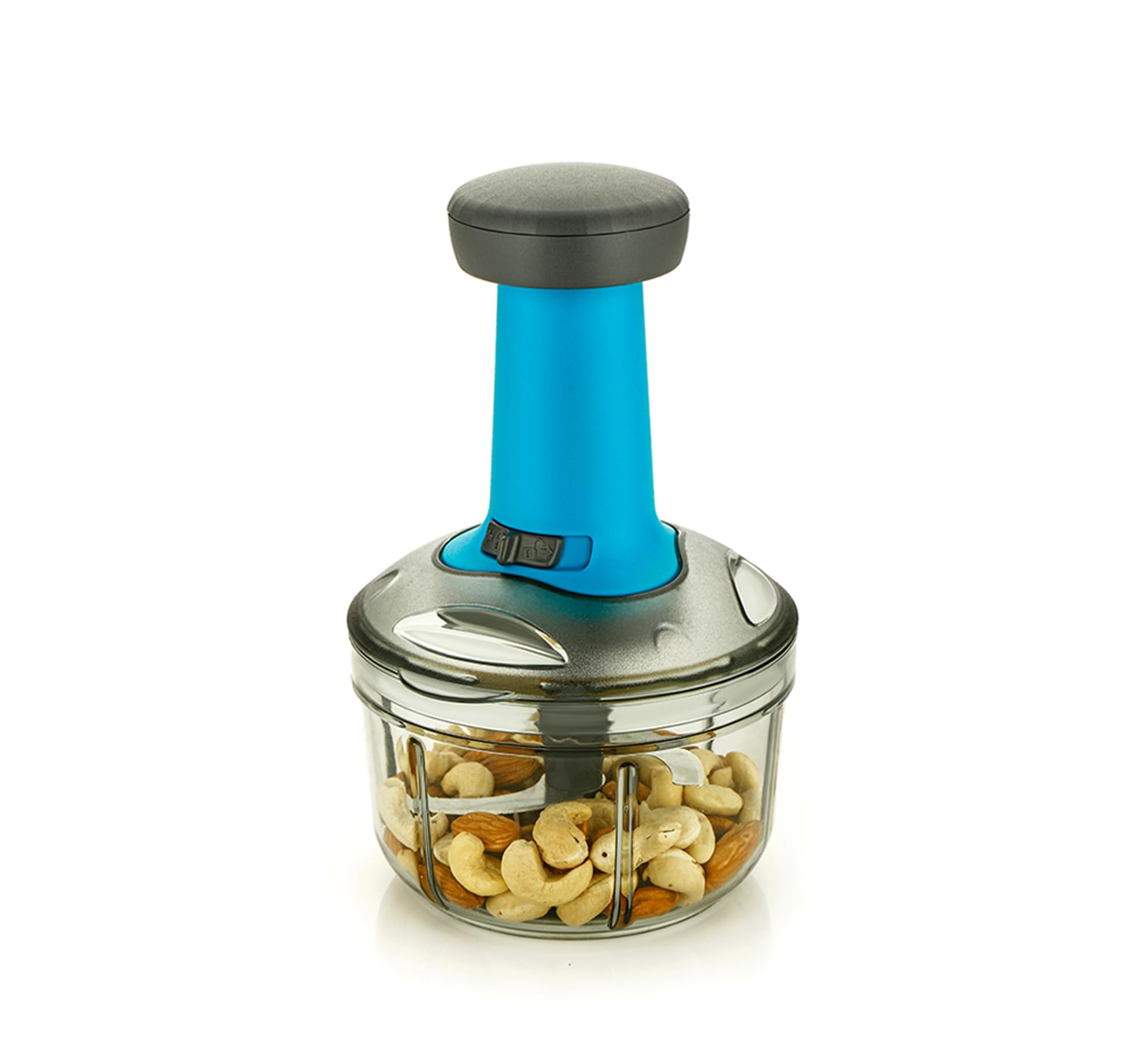 Petals Push Onion & Vegetable Chopper 16cm - Manual Hand Press Food Processor with Sharp Stainless Steel Blades - Quick Chopper (Color)-image-22