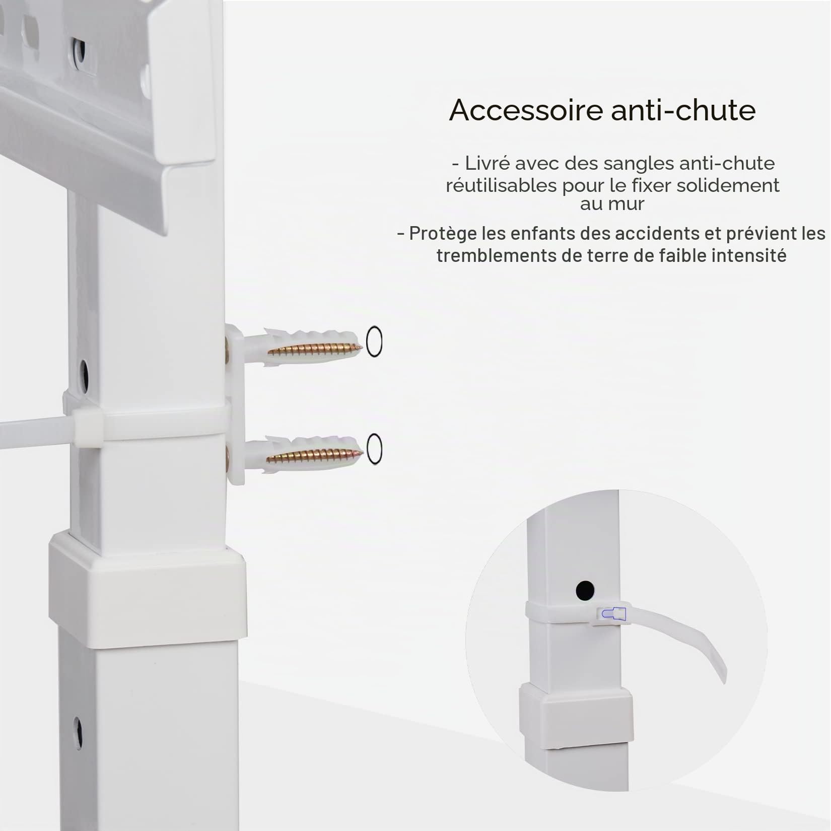 UNHO Support TV sur Pied, Pied TV Universel Support TV Pied Supports Et Meubles TV pour LCD/LED/Plasma de 32-100 Pouces Hauteur Réglable - Charge Max 40kg VESA 800x400mm Blanc