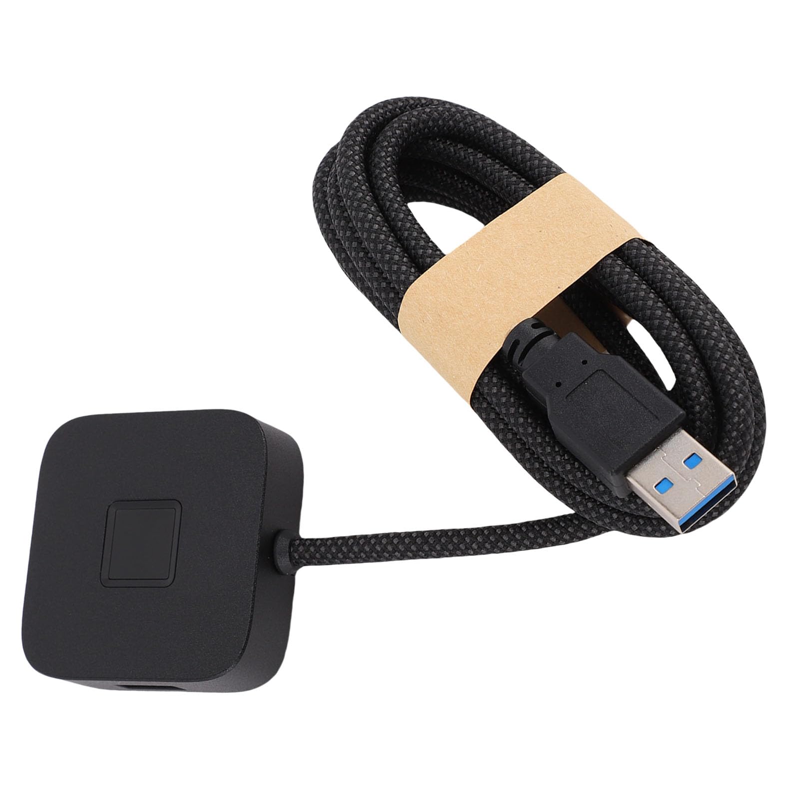 Lector Biométrico de Huellas Dactilares USB Reconocimiento de 360 ​​Grados para 10 11 Dongle de Inicio de Sesión de PC Aleación de Zinc Eficiente 1 Unidad (Black)